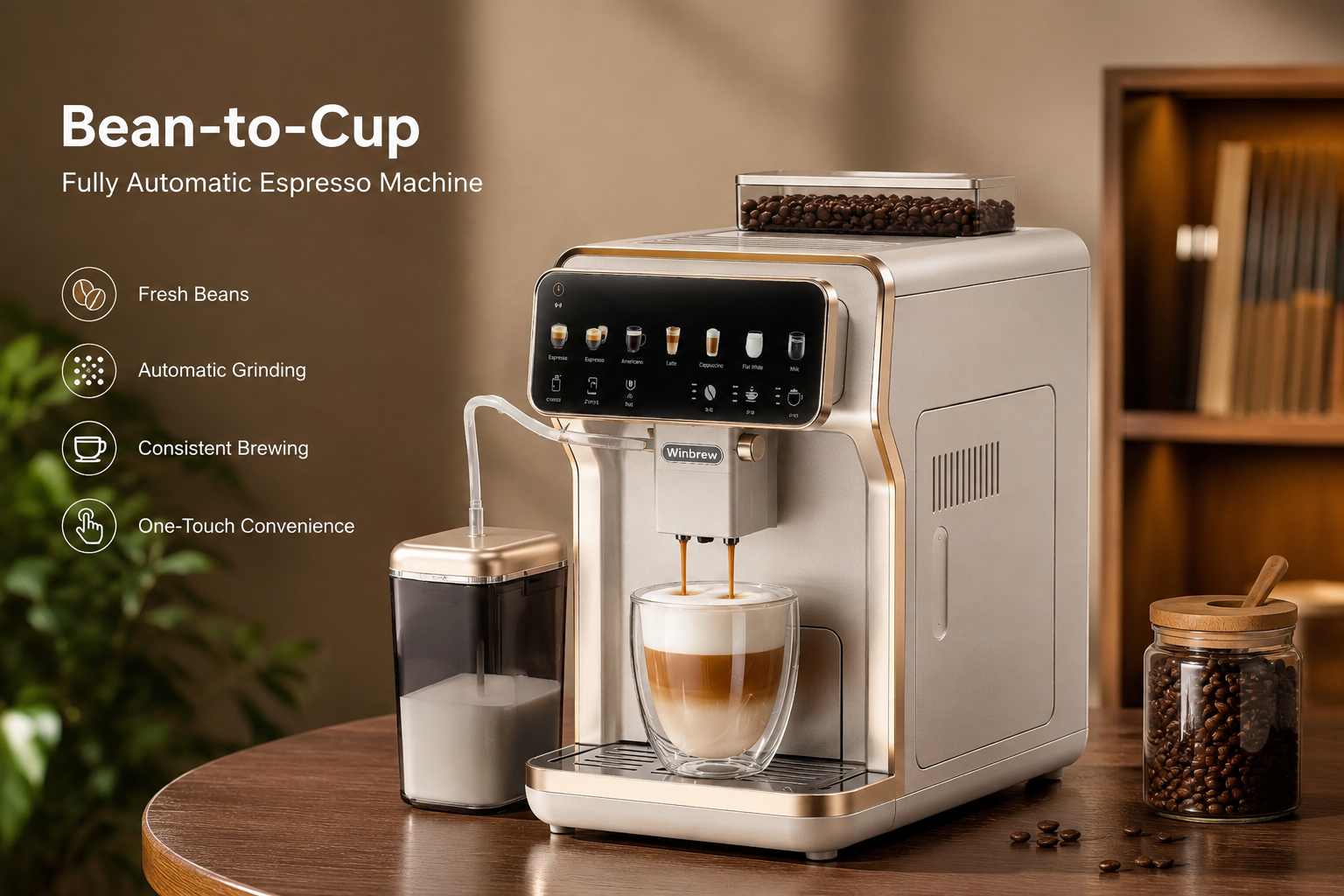 bean-to-cup fully automatic espresso machine