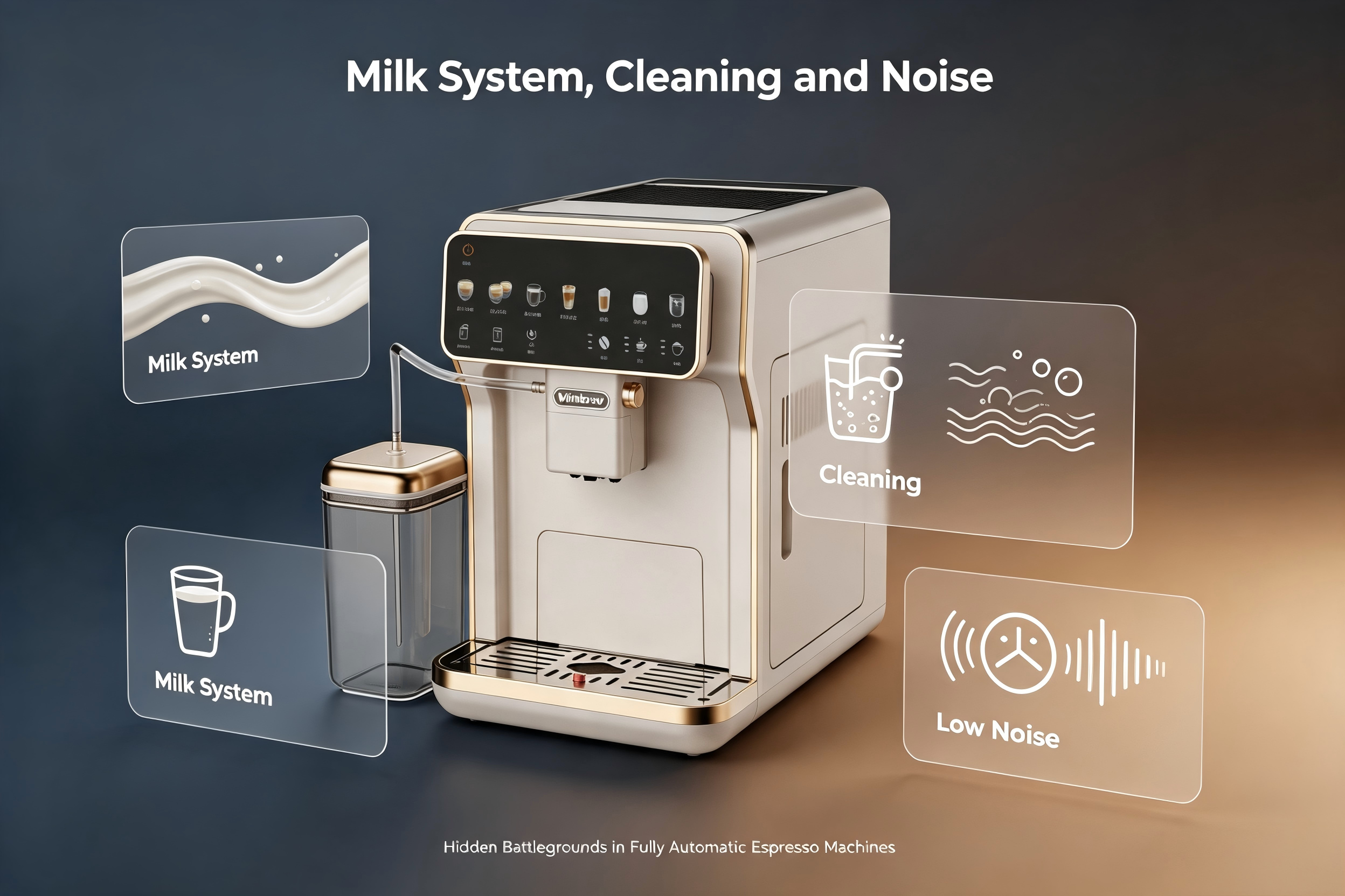 milk system cleaning noise fully automatic espresso machine